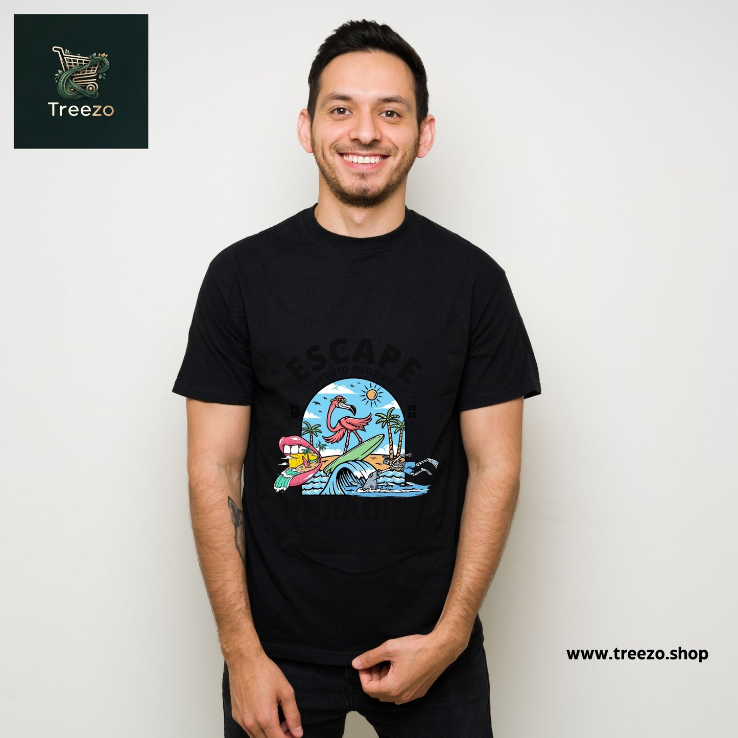 Escape Paradise T-Shirt – 100% Cotton, Premium Printed T-Shirt