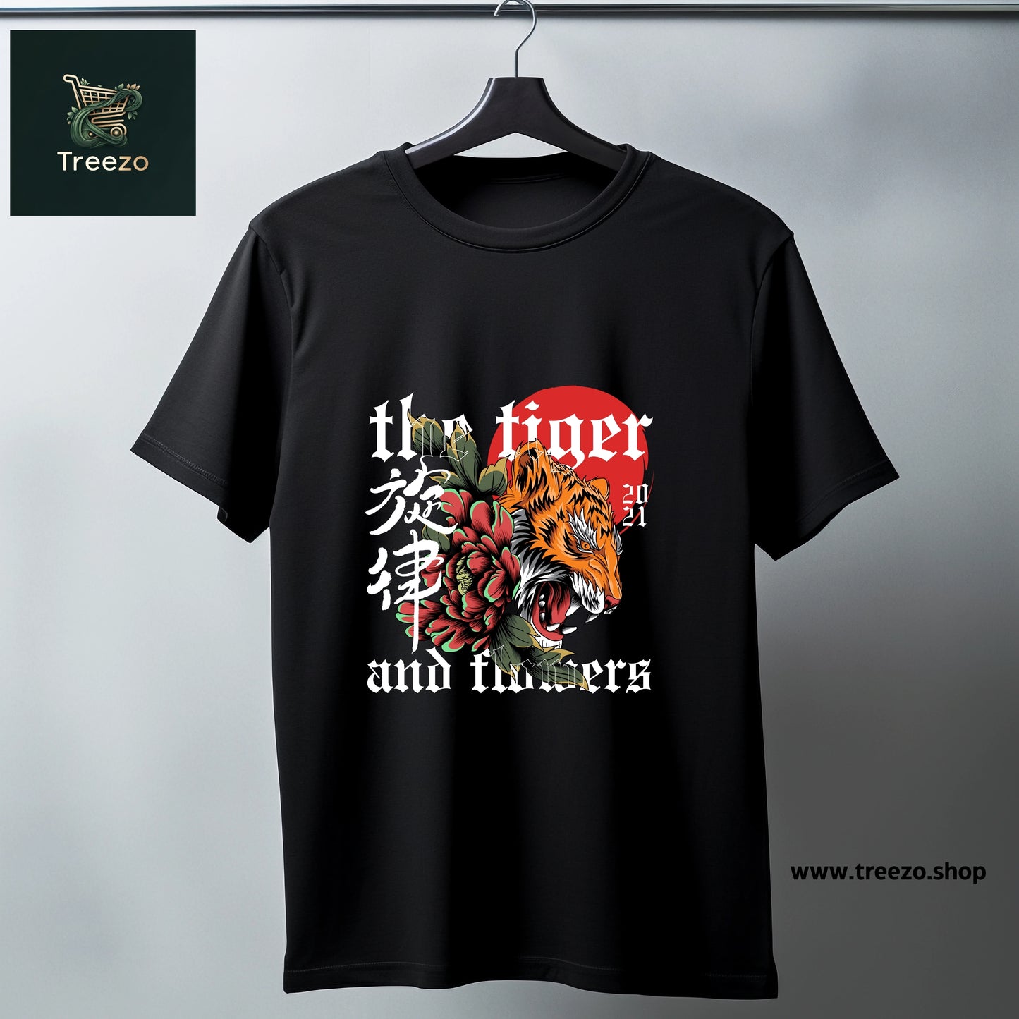 Tiger & Blossoms 100% Cotton Streetwear T-Shirt for Men – Bold & Stylish Design