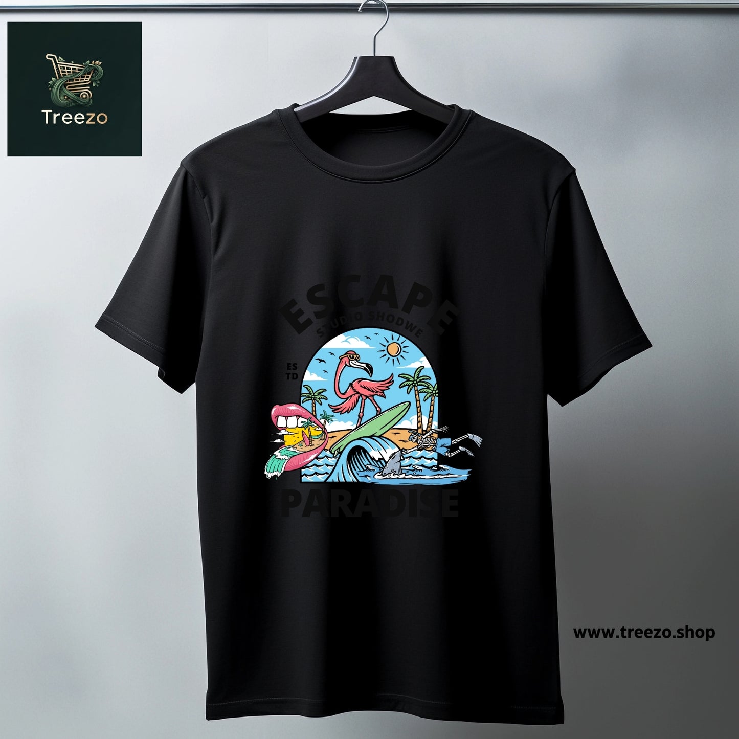 Escape Paradise T-Shirt – 100% Cotton, Premium Printed T-Shirt