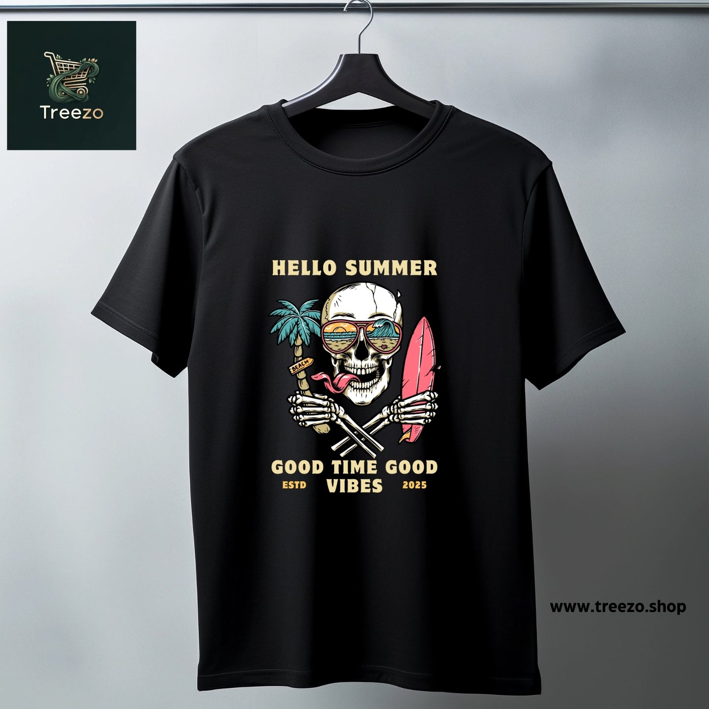 Hello Summer Skull T-Shirt – 100% Cotton, Premium Printed T-Shirt