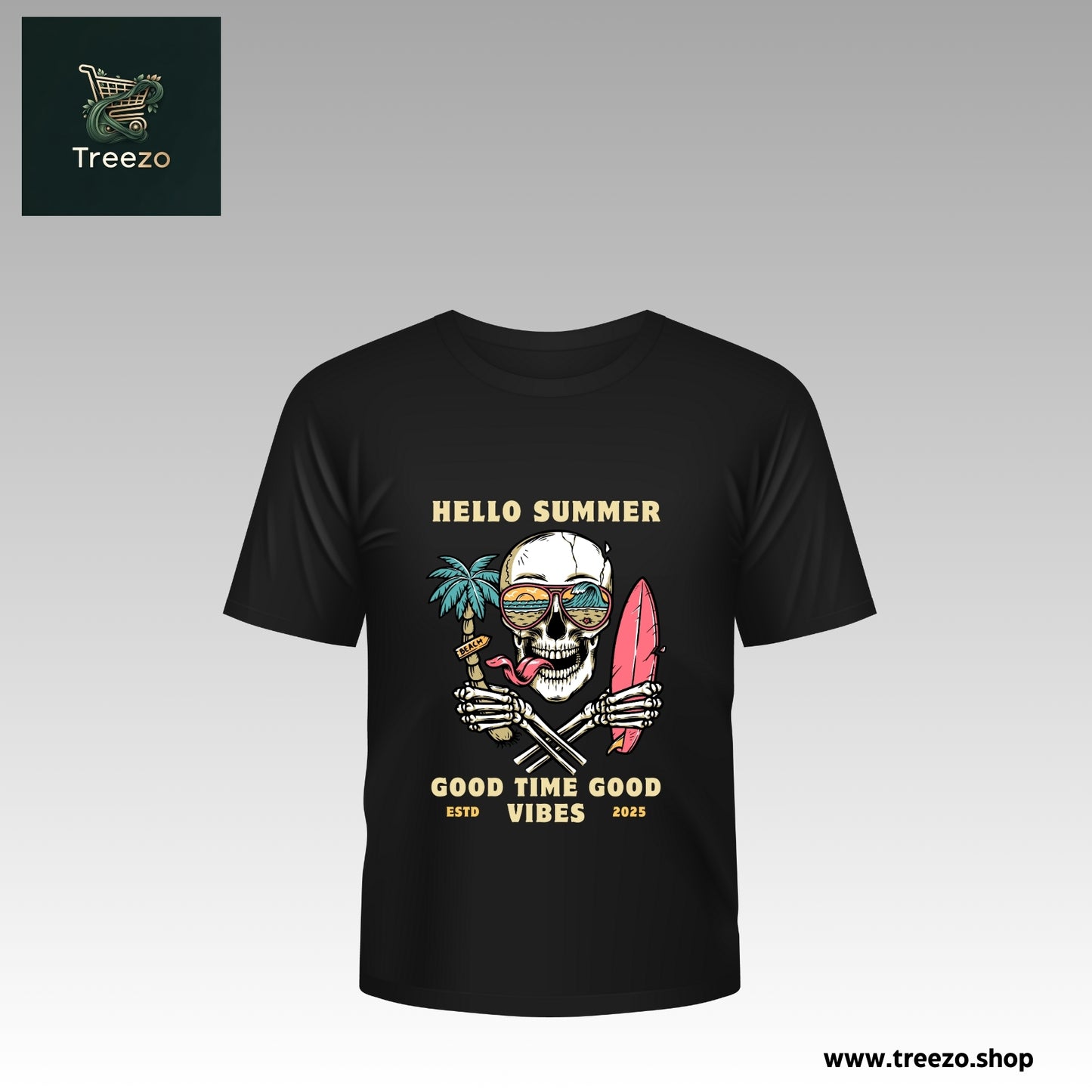 Hello Summer Skull T-Shirt – 100% Cotton, Premium Printed T-Shirt