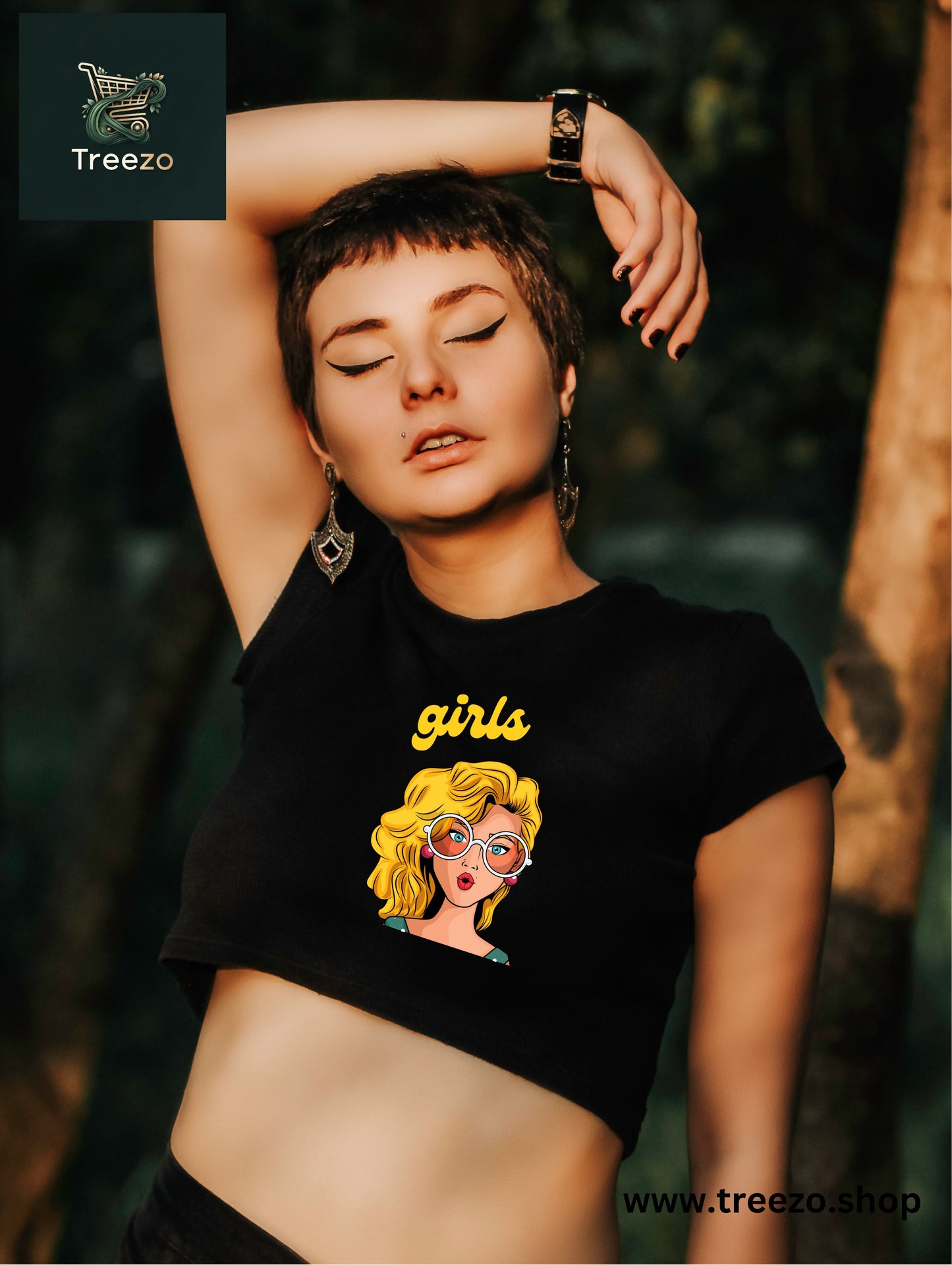 Girls Pop Art Crop Top – 100% Cotton, Premium Printed Top for Women