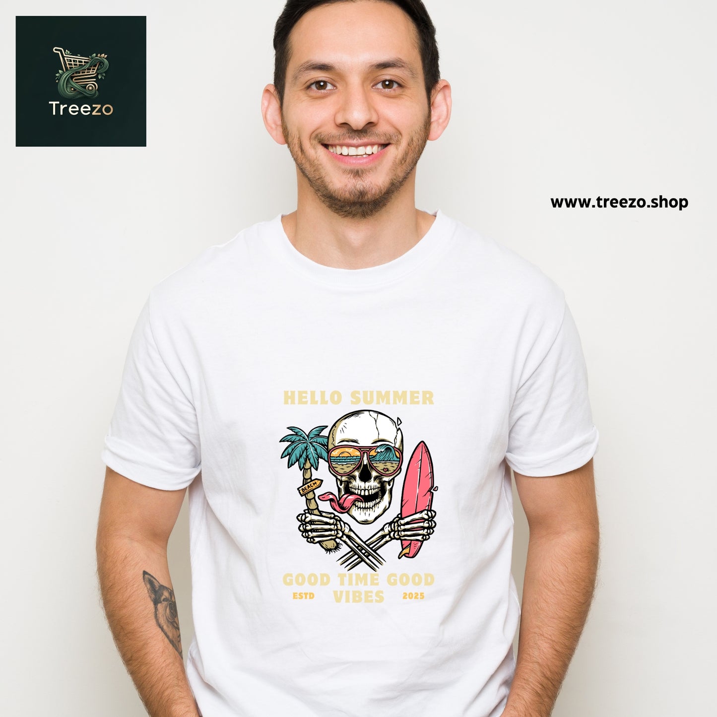 Hello Summer Skull T-Shirt – 100% Cotton, Premium Printed T-Shirt