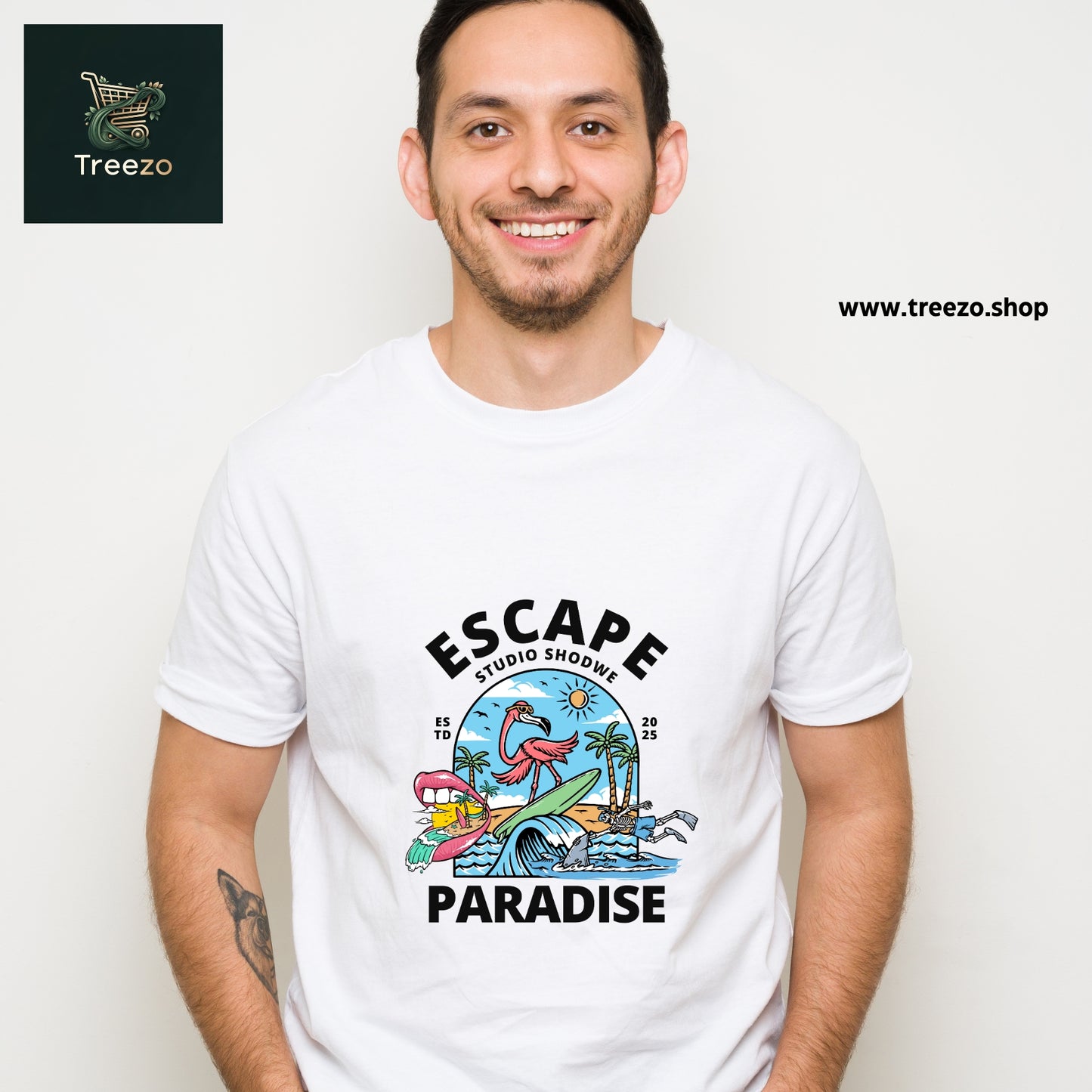 Escape Paradise T-Shirt – 100% Cotton, Premium Printed T-Shirt