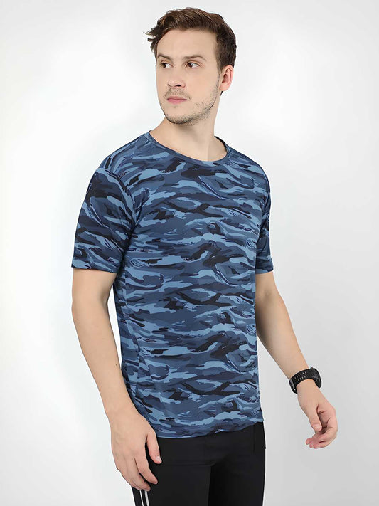 Cotton Printed Half Sleeves Mens Round Neck T-Shirt