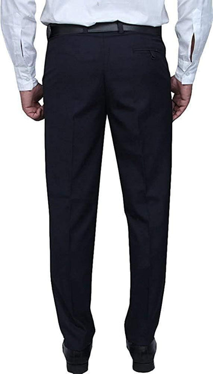 Polyester Blend Solid Slim Fit Mens Formal Trousers