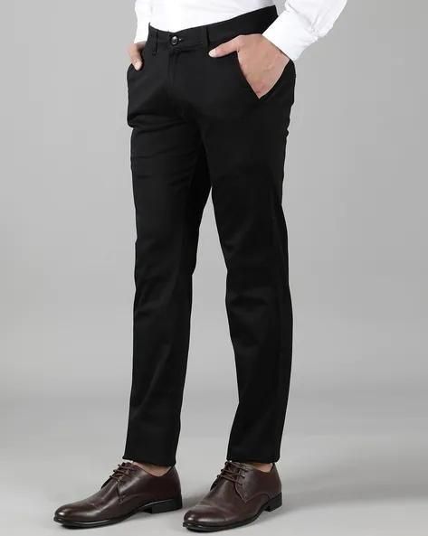 Polyester Blend Solid Slim Fit Mens Formal Trousers